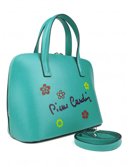 Dámská kožená kabelka Pierre Cardin Chantal Medium s květy