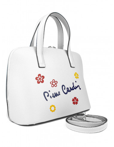 Dámská kožená kabelka Pierre Cardin Chantal Medium s květy