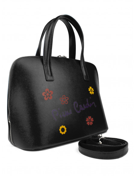 Dámská kožená kabelka Pierre Cardin Chantal Medium s květy
