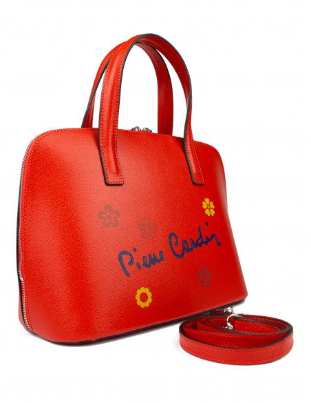 Dámská kožená kabelka Pierre Cardin Chantal Medium s květy