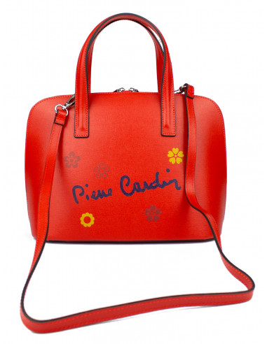 Dámská kožená kabelka Pierre Cardin Chantal Medium s květy