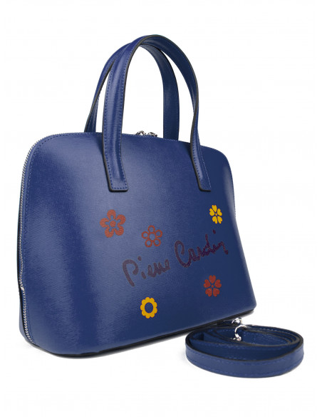 Dámská kožená kabelka Pierre Cardin Chantal Medium s květy