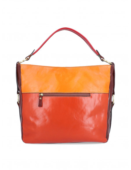 Dámská italská kožená kabelka Cristina Rui Prato vícebarevná a hnědá