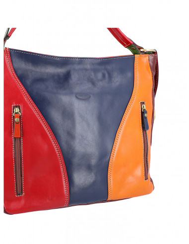 Dámská italská kožená kabelka Cristina Rui Prato vícebarevná a hnědá