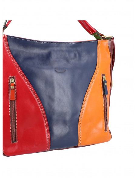 Dámská italská kožená kabelka Cristina Rui Prato vícebarevná a hnědá