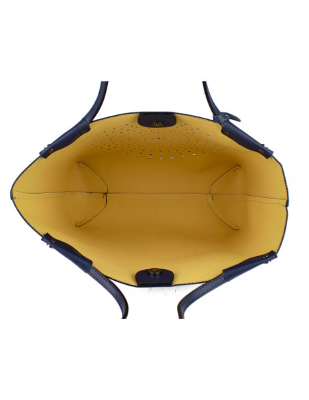 Dámská kožená kabelka Pierre Cardin Capraia shopper bag s perforovaným vzorem