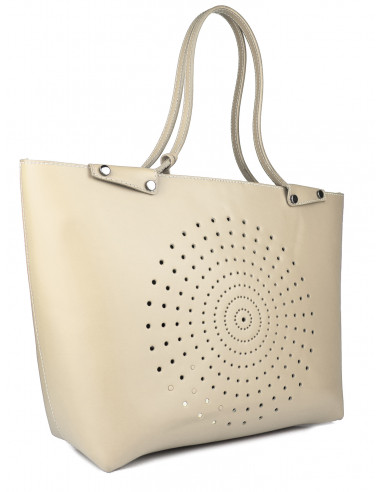Dámská kožená kabelka Pierre Cardin Capraia shopper bag s perforovaným vzorem