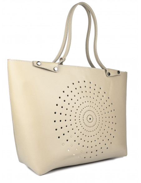 Dámská kožená kabelka Pierre Cardin Capraia shopper bag s perforovaným vzorem