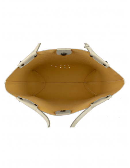 Dámská kožená kabelka Pierre Cardin Capraia shopper bag s perforovaným vzorem