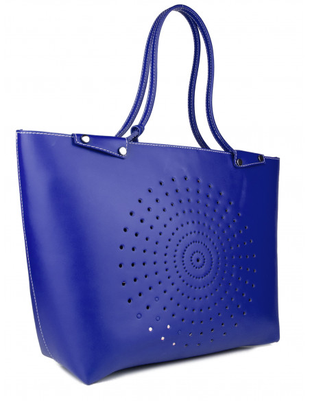 Dámská kožená kabelka Pierre Cardin Capraia shopper bag s perforovaným vzorem