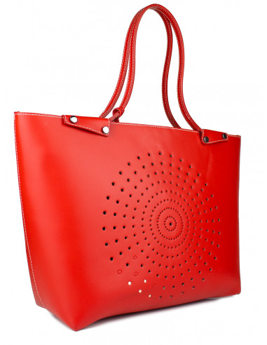 Dámská kožená kabelka Pierre Cardin Capraia shopper bag s perforovaným vzorem