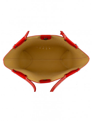 Dámská kožená kabelka Pierre Cardin Capraia shopper bag s perforovaným vzorem