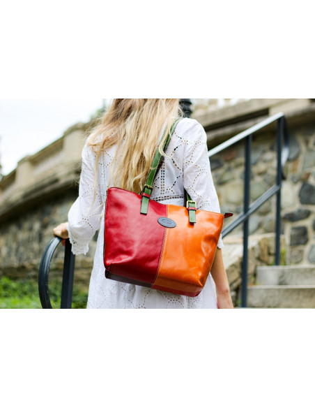 Dámská italská kožená kabelka Cristina Rui Claudia na rameno