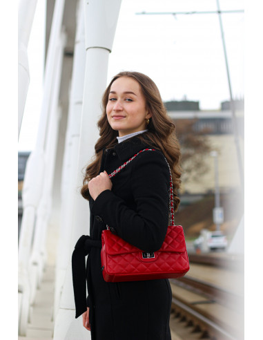 Dámská kožená kabelka Pierre Cardin Bella Medium prošívaná s řetízkem