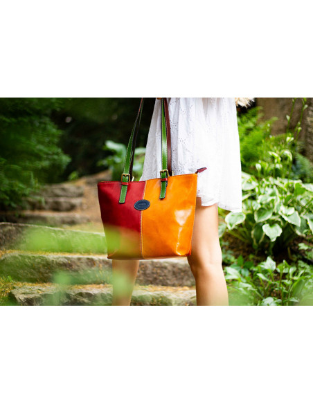 Dámská italská kožená kabelka Cristina Rui Claudia na rameno