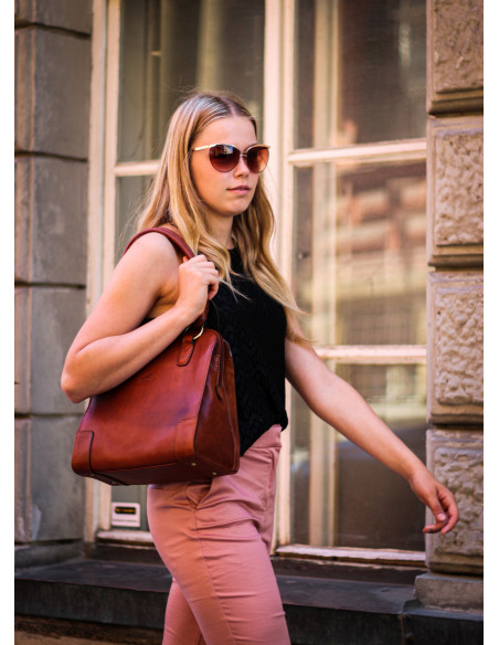 Dámská italská kožená kabelka Cristina Rui Foggia hnědá