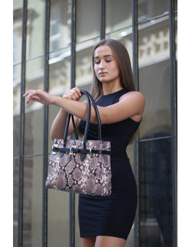 Dámská kožená kabelka s hadím vzorem Giostra Aga Grande Serpente