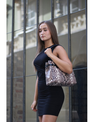 Dámská kožená kabelka s hadím vzorem Giostra Aga Grande Serpente