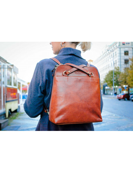 Dámská italská kožená kabelka/batoh 2v1 Cristina Rui Lisa