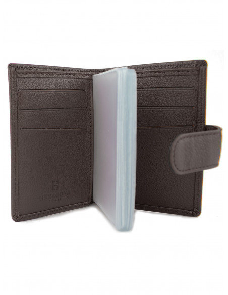 Kožená peněženka/vizitkář na karty, bankovky a vizitky Hexagona