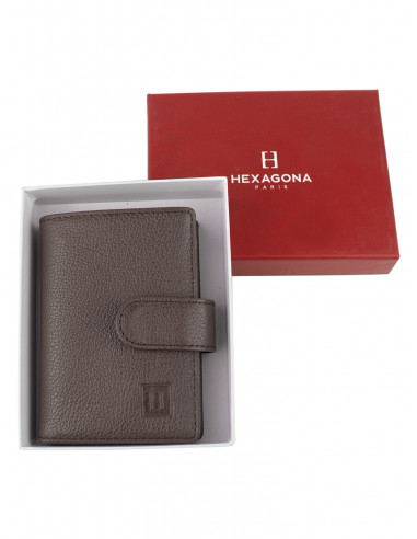Kožená peněženka/vizitkář na karty, bankovky a vizitky Hexagona