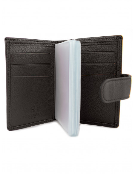 Kožená peněženka/vizitkář na karty, bankovky a vizitky Hexagona