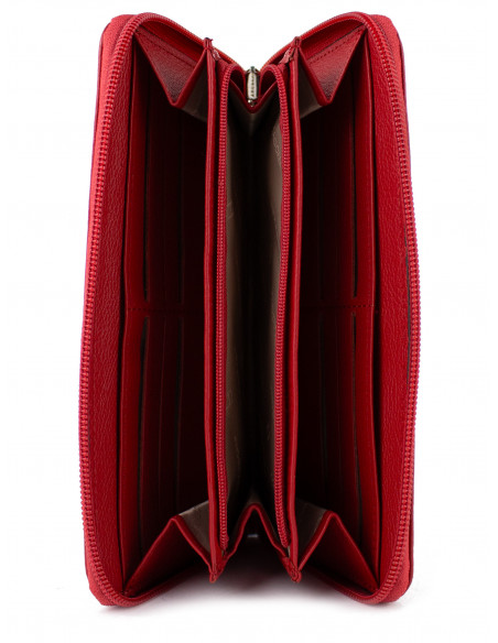 Dámská velká kožená peněženka na zip Hexagona