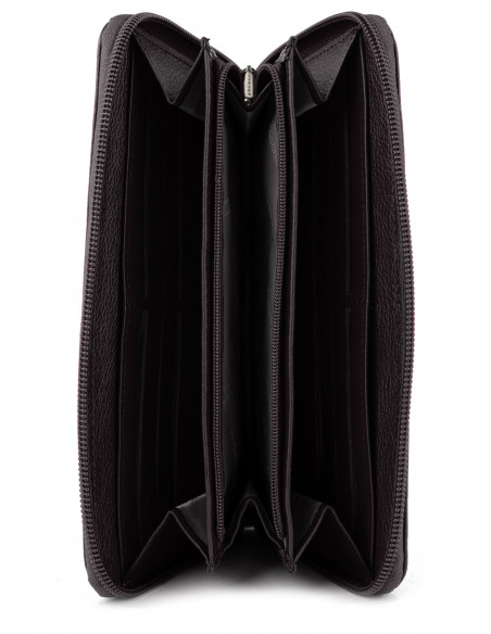 Dámská velká kožená peněženka na zip Hexagona