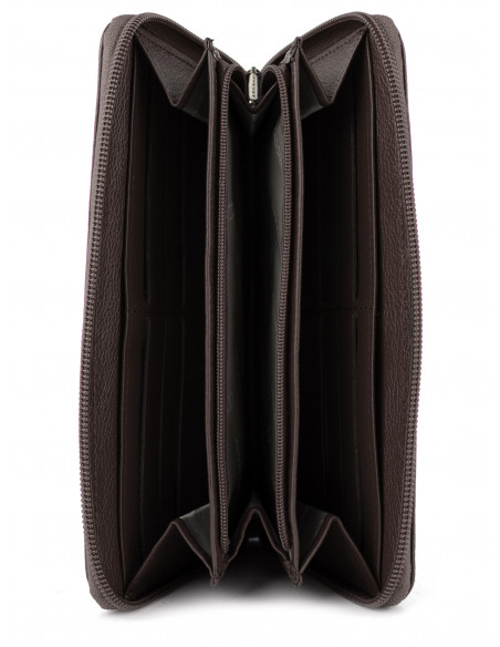 Dámská velká kožená peněženka na zip Hexagona