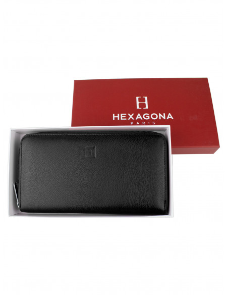 Dámská velká kožená peněženka na zip Hexagona