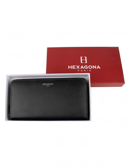 Dámská kožená peněženka na zip Hexagona