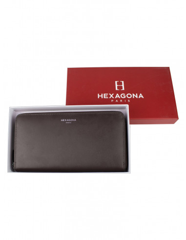 Dámská kožená peněženka na zip Hexagona