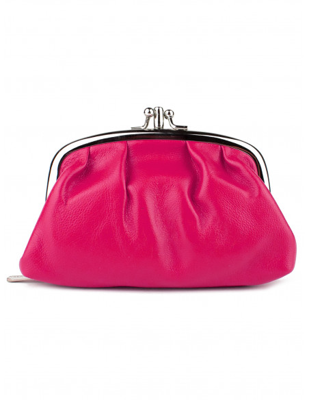 Dámská menší kožená peněženka/kosmetická taška Hexagona s kovovým zapínáním