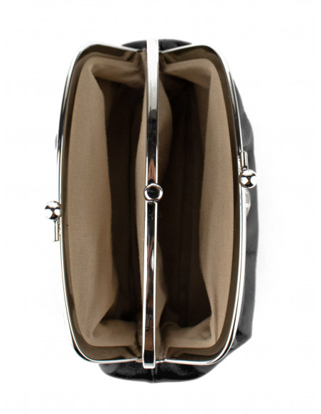 Dámská menší kožená peněženka/kosmetická taška Hexagona s kovovým zapínáním