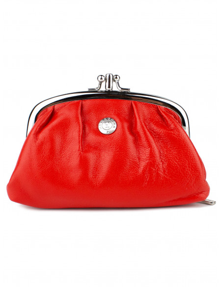 Dámská menší kožená peněženka/kosmetická taška Hexagona s kovovým zapínáním