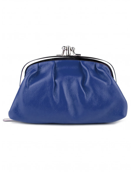 Dámská menší kožená peněženka/kosmetická taška Hexagona s kovovým zapínáním