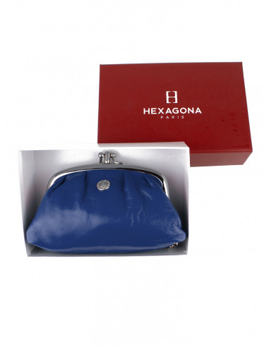 Dámská menší kožená peněženka/kosmetická taška Hexagona s kovovým zapínáním