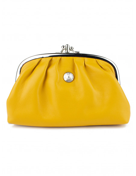 Dámská kožená peněženka/kosmetická taška Hexagona s kovovým zapínáním