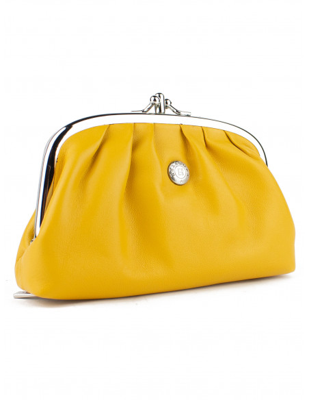 Dámská kožená peněženka/kosmetická taška Hexagona s kovovým zapínáním