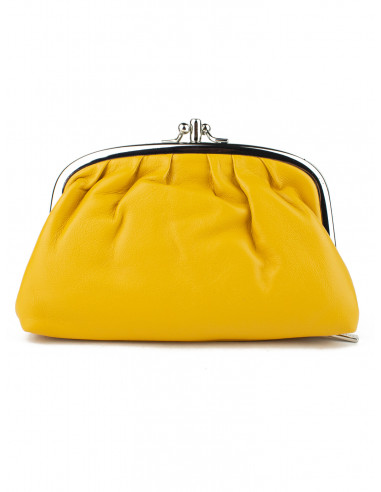 Dámská kožená peněženka/kosmetická taška Hexagona s kovovým zapínáním