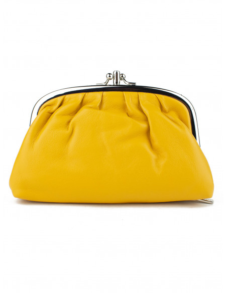 Dámská kožená peněženka/kosmetická taška Hexagona s kovovým zapínáním