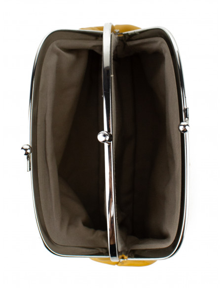 Dámská kožená peněženka/kosmetická taška Hexagona s kovovým zapínáním