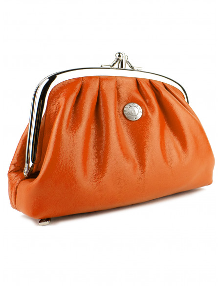 Dámská kožená peněženka/kosmetická taška Hexagona s kovovým zapínáním