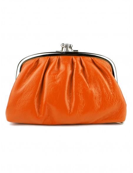 Dámská kožená peněženka/kosmetická taška Hexagona s kovovým zapínáním