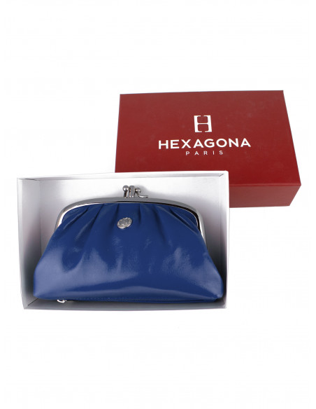 Dámská kožená peněženka/kosmetická taška Hexagona s kovovým zapínáním