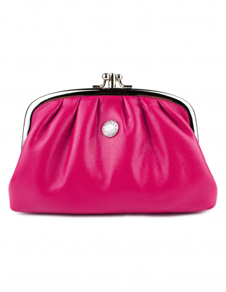 Dámská kožená peněženka/kosmetická taška Hexagona s kovovým zapínáním