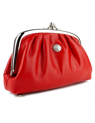 Dámská kožená peněženka/kosmetická taška Hexagona s kovovým zapínáním