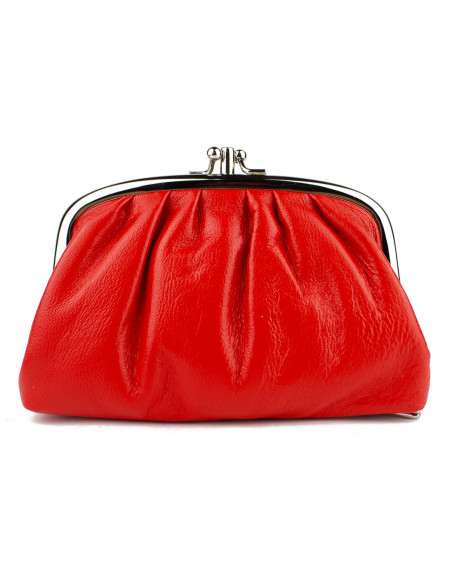 Dámská kožená peněženka/kosmetická taška Hexagona s kovovým zapínáním