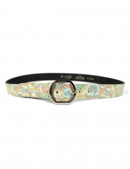 Dámský kožený pásek PC 8016/35 Pierre Cardin s barevným vzorem