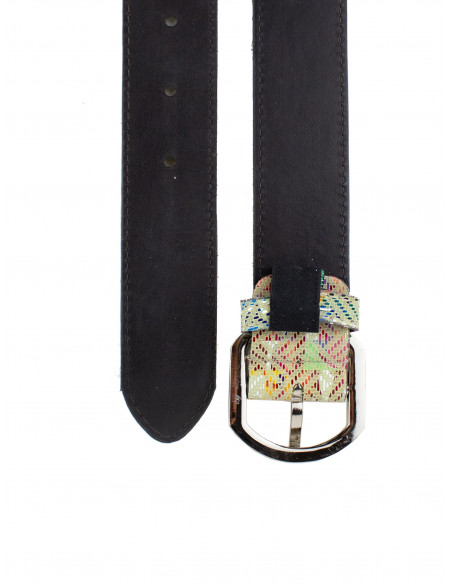 Dámský kožený pásek PC 8016/35 Pierre Cardin s barevným vzorem